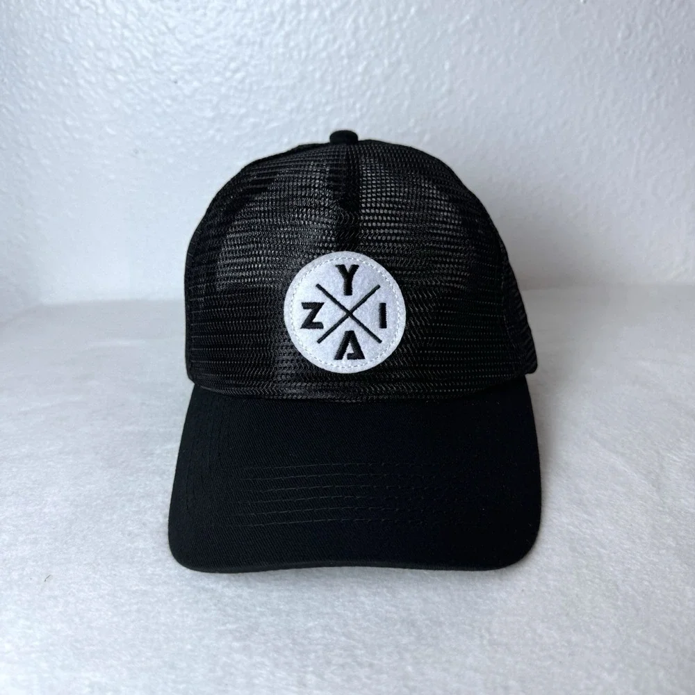 Zyia Active Hat Unisex One Size Black Mesh Back SnapBack Cap Adjustable Athletic